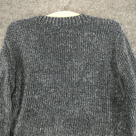 Orvis Women's Pullover Marled Knit Sweater Blue Medium V-Neck Ribbed Hem - Picture 6 of 12